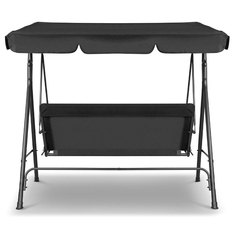 Outdoor Steel Swing Chair - Black (1 Box)