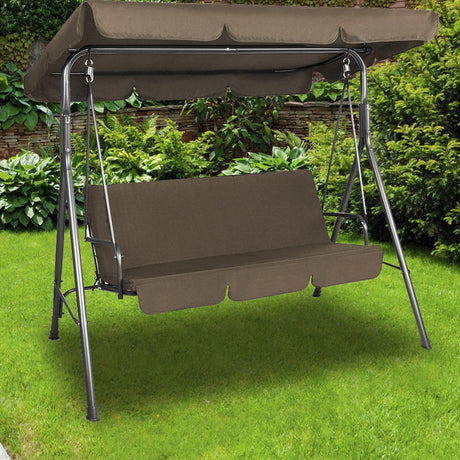 Outdoor Steel Swing Chair -  Coffee (1 Box)