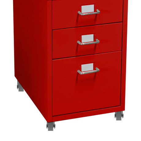 3 Tiers Steel Orgainer Metal File Cabinet With Drawers Office Furniture Red