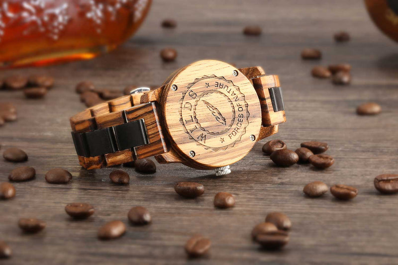 Handcrafted Zebra Ebony Wood Watch - Best Gift Idea!