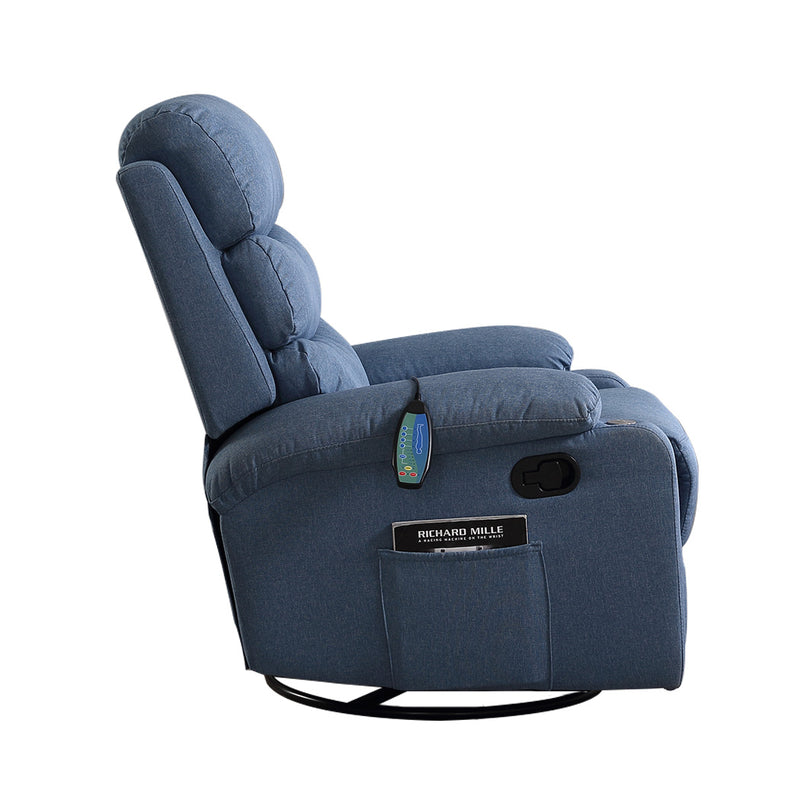 Levede Massage Chair Recliner 8 Point Heated Lounge Sofa Armchair 360 Swivel Blue