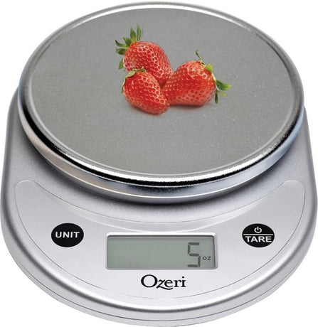 Digital Multifunction Kitchen and Food Scale, Elegant Chrome Grey