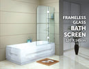 1200 x 1450mm Frameless Bath Panel 10mm Glass Shower Screen By Della Francesca