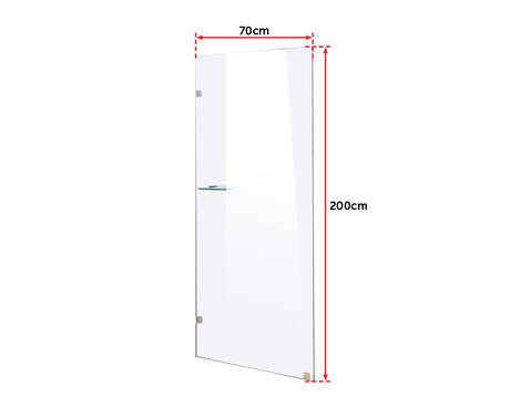 700 x 2000mm Frameless 10mm Safety Glass Shower Screen