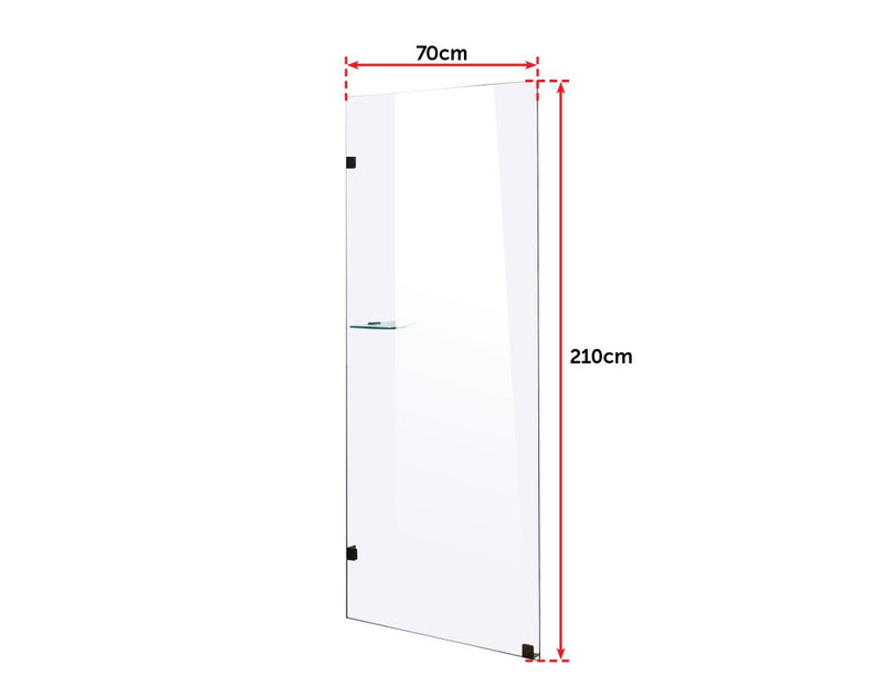 700 x 2100mm Frameless 10mm Safety Glass Shower Screen