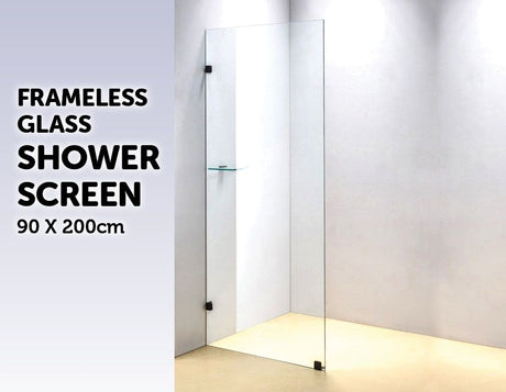 900 x 2000mm Frameless 10mm Safety Glass Shower Screen