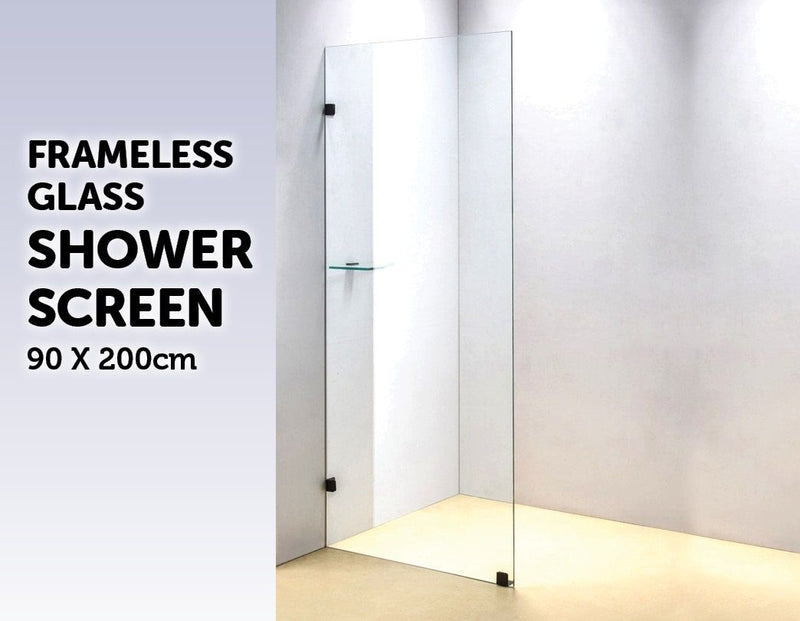 900 x 2000mm Frameless 10mm Safety Glass Shower Screen