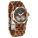 Men Dual Wheel Automatic Walnut Wood Watch