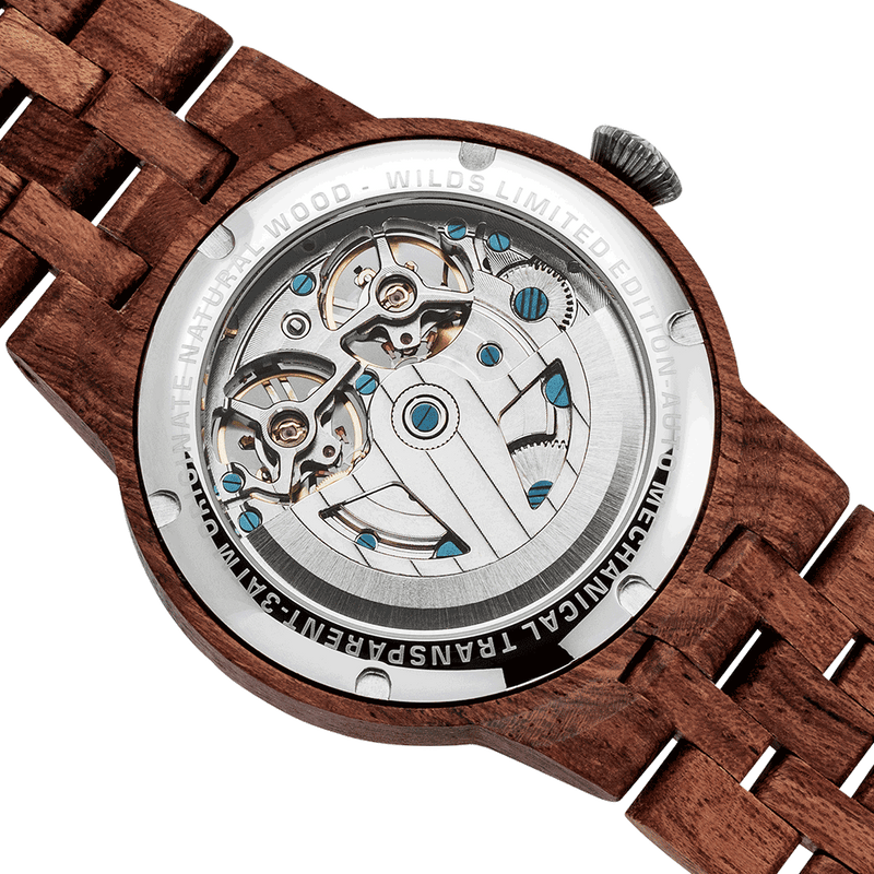 Men Dual Wheel Automatic Kosso Wood Watch