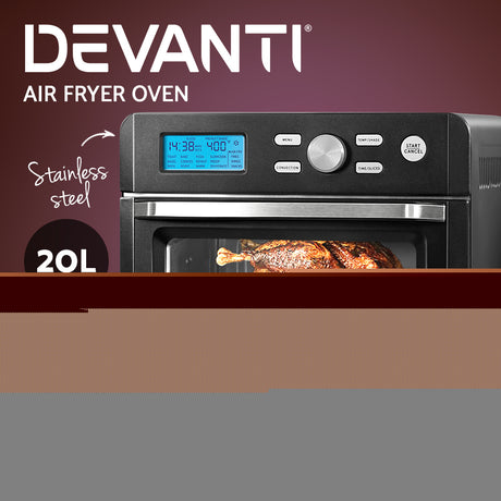 Devnati 20L Air Fryer Convection Oven LCD Fryers Kitchen Cooker Accessories