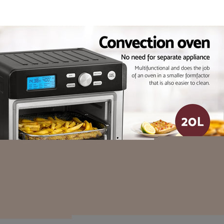 Devnati 20L Air Fryer Convection Oven LCD Fryers Kitchen Cooker Accessories