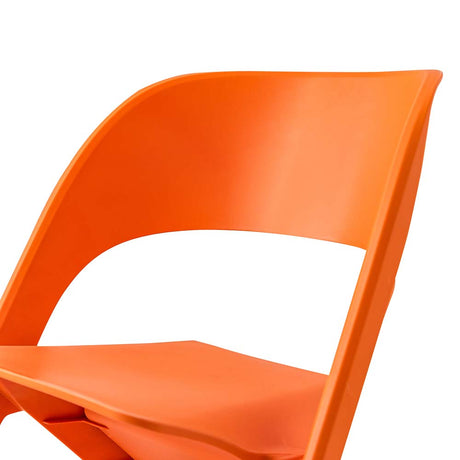 ArtissIn Set of 4 Dining Chairs Office Cafe Lounge Seat Stackable Plastic Leisure Chairs Orange