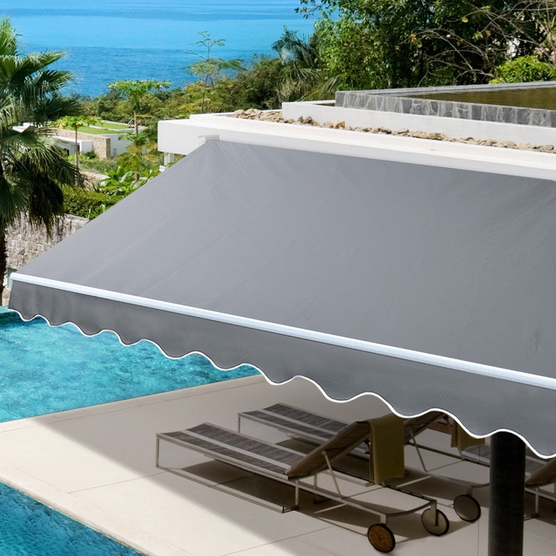 Instahut 4M x 2.5M Outdoor Folding Arm Awning - Pegru