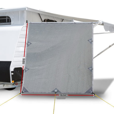 Weisshorn Caravan Roll Out Awning Pop Top End Wall - Grey