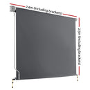 Instahut 2.4m x 2.5m Retractable Roll Down Awning - Grey