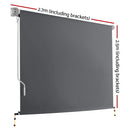 Instahut 2.7m x 2.5m Retractable Roll Down Awning - Grey