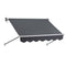 Instahut 1.5m x 2.1m Retractable Fixed Pivot Arm Awning - Grey