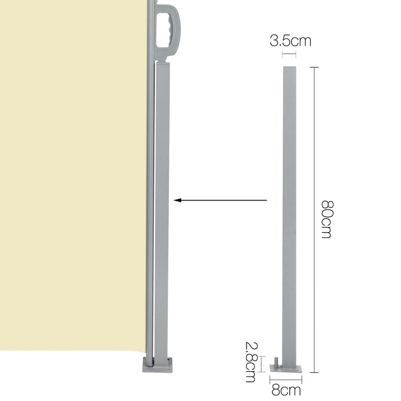 Instahut Retractable Side Awning Shade 1.8 x 3m - Beige