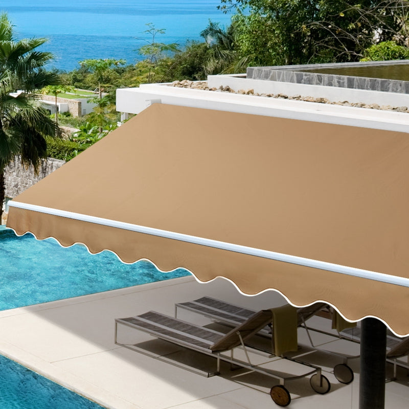 Instahut 4M x 2.5M Outdoor Folding Arm Awning - Beige