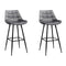 Artiss Set of 2 Velvet Bar Stools - Grey