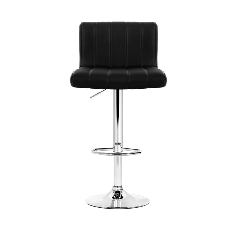 Artiss Set of 2 Line Style PU Leather Bar Stools - Black