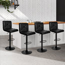 Artiss Set of 4 Bar Stools PU Leather Criss Cross Style - Black