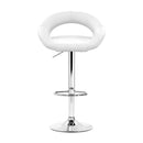 Artiss Set of 4 Bar Stools PU Leather Circular Style - White