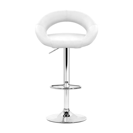 Artiss Set of 4 Bar Stools PU Leather Circular Style - White