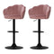 Artiss Set of 2 Bar Stools Kitchen Stool Swivel Chair Gas Lift Velvet Chairs Pink Nessah