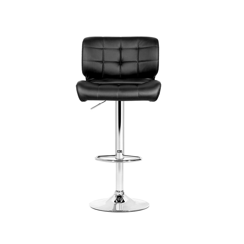 Artiss Set of 4 PU Leather Gas Lift Bar Stools - Black and Chrome