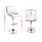 Artiss Set of 4 PU Leather Gas Lift Bar Stools - White and Chrome