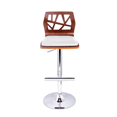 Artiss Set of 2 Wooden Gas Lift Bar Stools - White and Wood