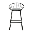 Artiss Set of 4 Bar Stools Steel Fabric - Grey and Black