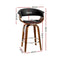 Artiss Set of 2 Swivel PU Leather Bar Stool - Wood and Black