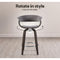 Artiss Swivel PU Suede Bar Stool - Wood and Grey