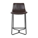 Artiss Set of 4 PU Leather Metal Bar Stools - Brown and Black