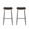 Artiss Set of 2 Backless PU Leather Bar Stools - Black and Wood