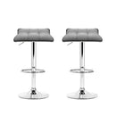 Artiss Set of 2 Fabric Bar Stools Swivel Bar Stool Dining Chairs Gas Lift Kitchen Grey