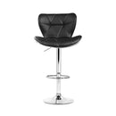 Artiss Set of 4 PU Leather Patterned Bar Stools - Black and Chrome