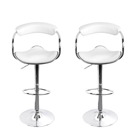 Artiss Set of 2 PU Leather Bar Stools - White