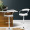 Artiss Set of 2 PU Leather Bar Stools - White