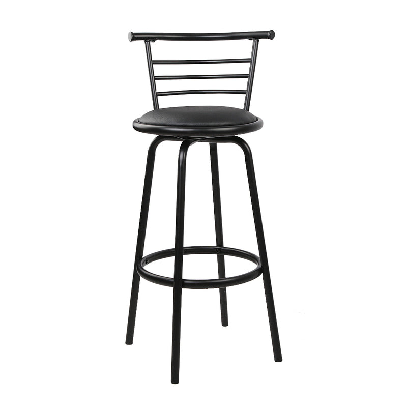 Artiss Set of 4 PU Leather Bar Stools - Black and Steel