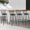 Artiss Set of 4 PU Leather Bar Stools - Black and Steel