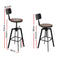 Artiss Rustic Industrial Style Metal Bar Stool - Black and Wood