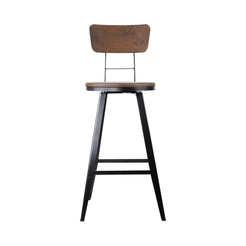 Artiss Set of 2 Industrial Style Swivel Bar Stools 66cm - Black