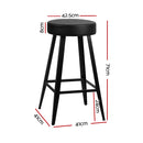 Artiss Set of 2 PU Leather Bar Stools Square Footrest - Black