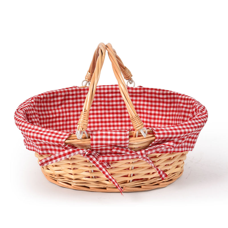 Picnic Basket Wicker Baskets Outdoor Deluxe Gift Storage Person Storage Carry