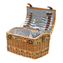 Wicker 4 Person Picnic Basket Baskets Set Outdoor Blanket Deluxe Gift Storage