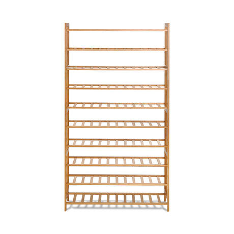 Artiss 10-Tier Bamboo Shoe Rack Wooden Shelf Stand Storage Organizer