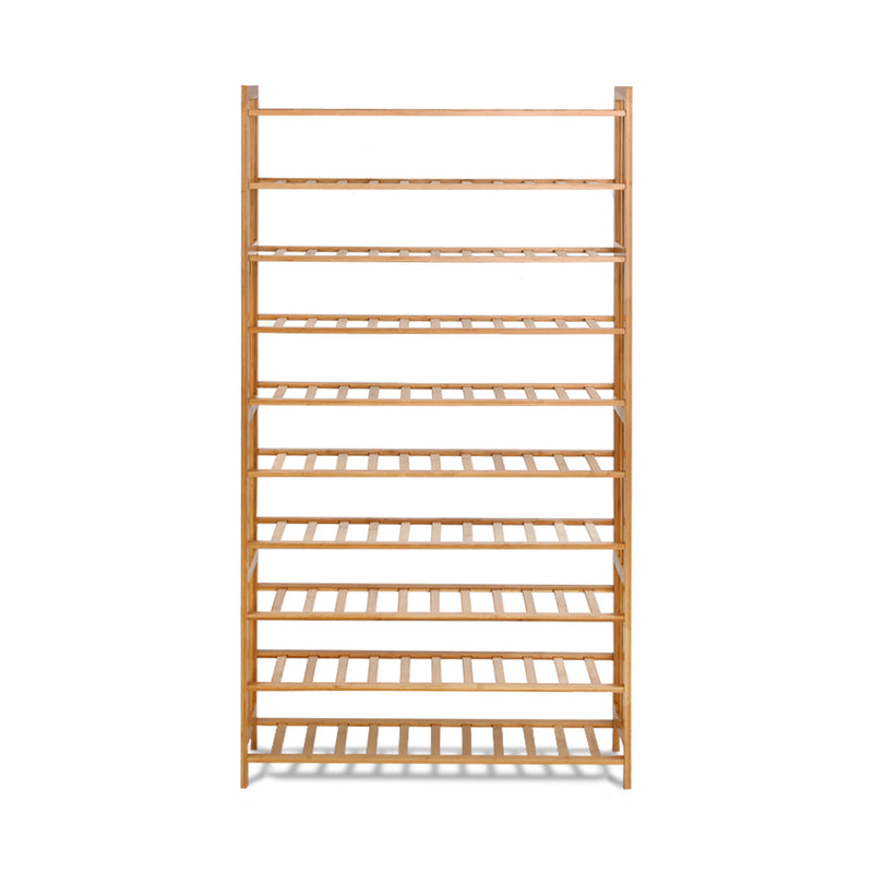 Artiss 10-Tier Bamboo Shoe Rack Wooden Shelf Stand Storage Organizer